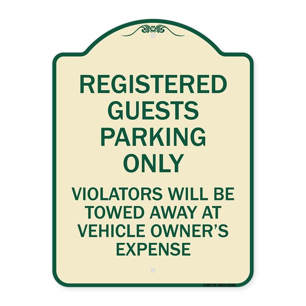 Registered Guest Parking Only Violators Will Be Towed Away at Vehicle Owners Expense, TG-1824-23228